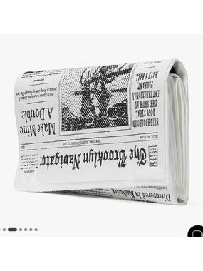 Kate Spade Glitzy Ritzy Newspaper Print Clutch Purse